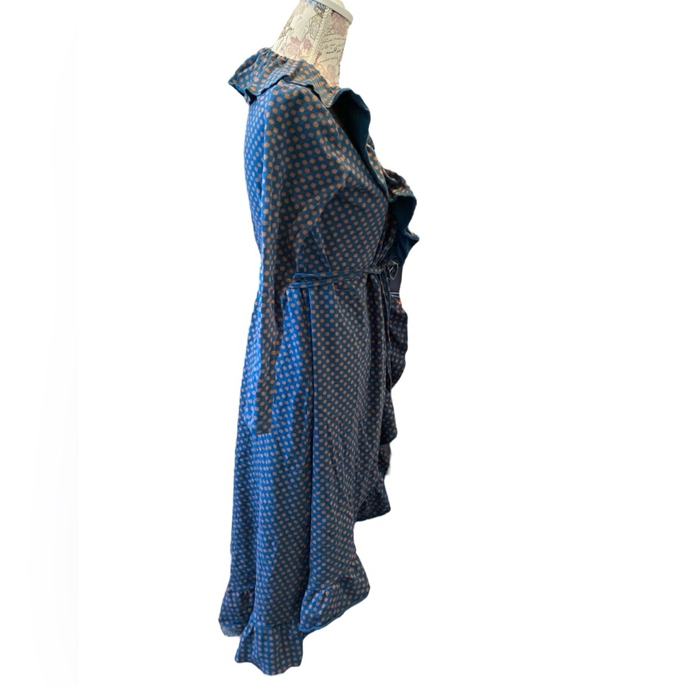 Authentic Matilda Jane Women’s Teal Polka Dot Reunion Wrap Dress Ruffle Size XS - Picture 9 of 10